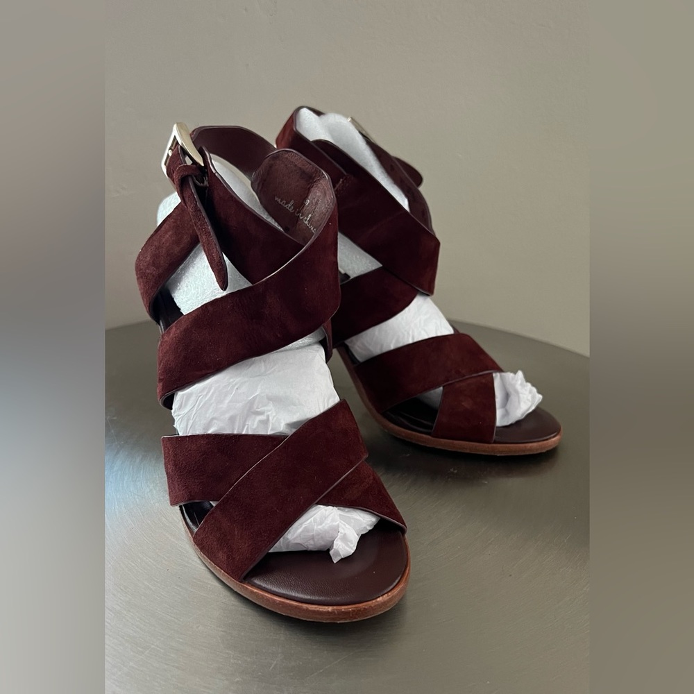 Joie - Dark Brown Suede Strappy Block Heels Sz 7